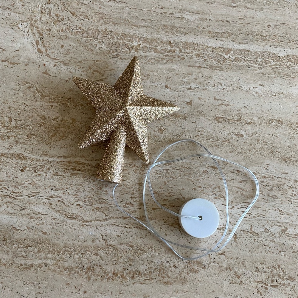 Gold Glitter Star Tree Topper